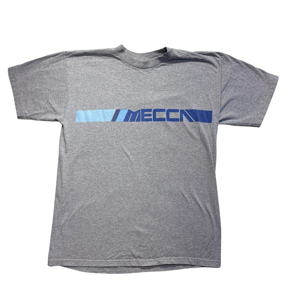 Vintage Mecca T Shirt XL Gray Streetwear Classic Spell Out Crewneck Tee 90s